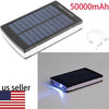 50000mAh Dual USB Portable Solar Battery Charger Power Bank For Cell Phone Black